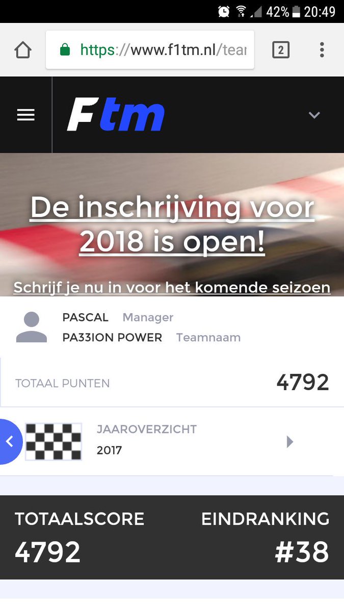 PascalBarkhuis's tweet photo. Ik vind dit best knap van mij zelf. 38ste bij #f1tm @dvhn_nl #F1 https://t.co/FpBUGI01wN