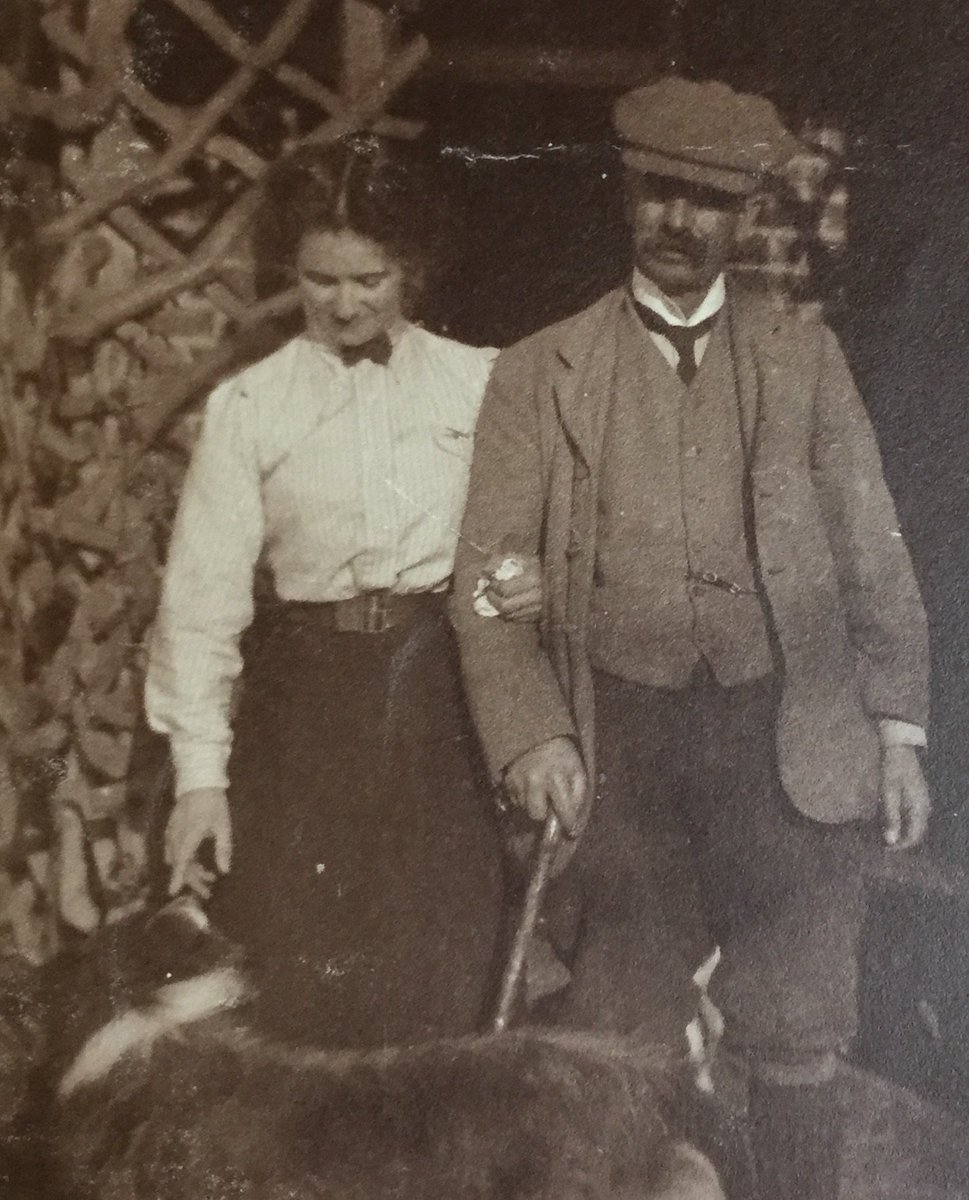 SWHPeggy's tweet photo. Dad and the Bill the dog meet me at Herne Bay. Pouring wet night. It is lovely to be back by Jove! So ends the journal of a Scottish War Horse or a Silly Wandering Housewife #ScottishWomensHospital #1917LIVE https://t.co/qVrKPq7Uq6