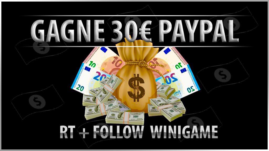 WigYT_'s tweet image. #Concours Paypal 🍀

.

Remporte 20€ (+10€ si 900rt) 💶💶

.

Rt + Follow @ZeewOff &amp;amp; @WiniGame 🍀

.

Tirage : Dimanche 3/12 à 19h ⏰