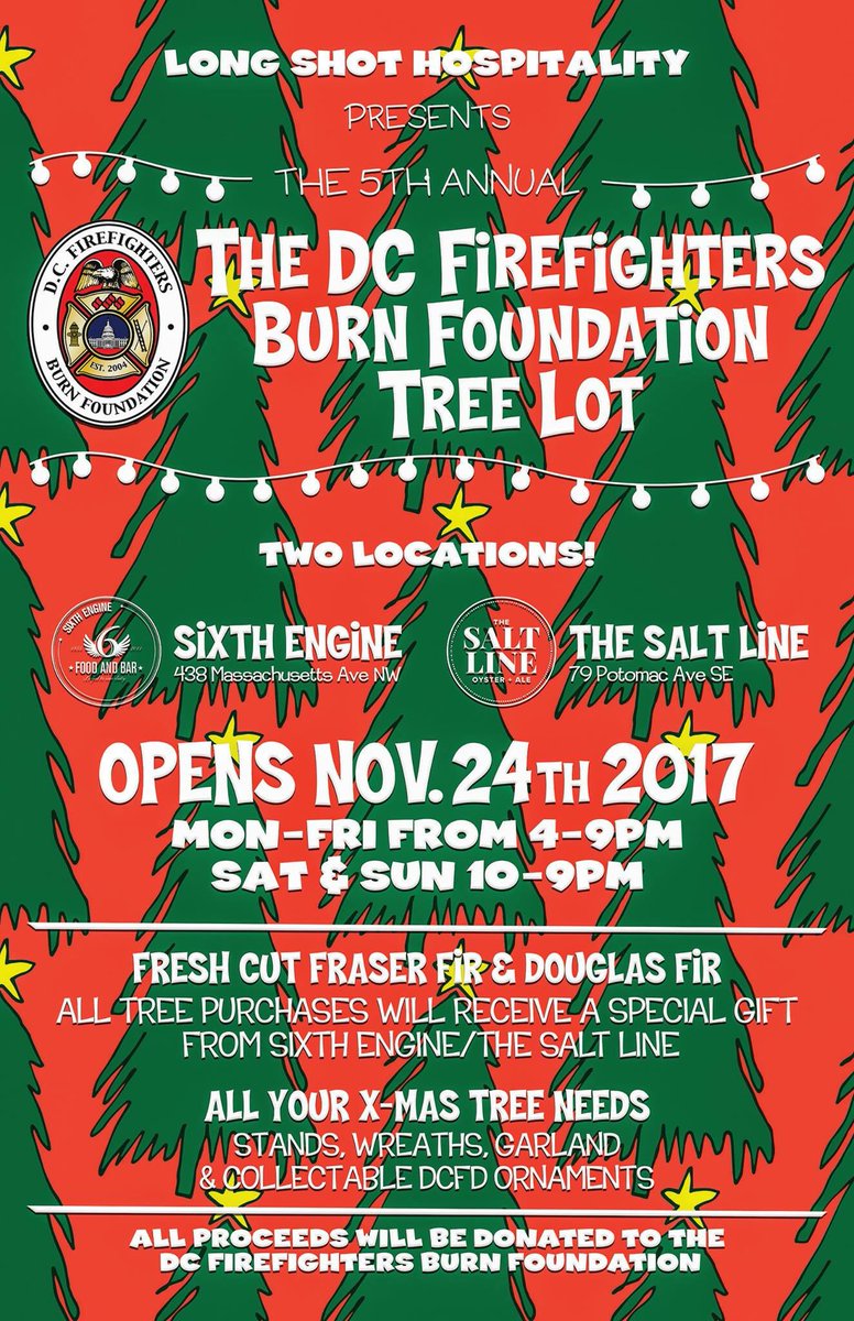 Are you looking for that perfect Christmas tree? Our friends <a href="/sixthengine/">Sixth Engine</a> and <a href="/thesaltline/">The Salt Line</a> are selling Christmas trees to benefit the DC Firefighters Burn Foundation. Shop locally and get that perfect tree while supporting a great cause.