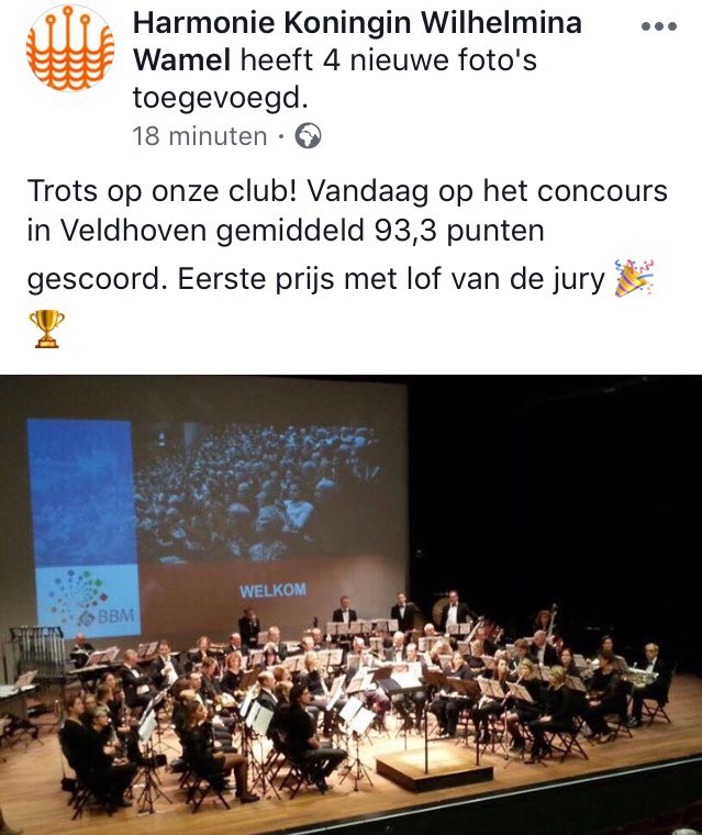 wenwie72's tweet photo. Mooie middag. Lekker gemusiceerd. Beloond met 93,3 punten  @HKW @HaFaBra #concours #harmonie https://t.co/6gpAfx6dSy