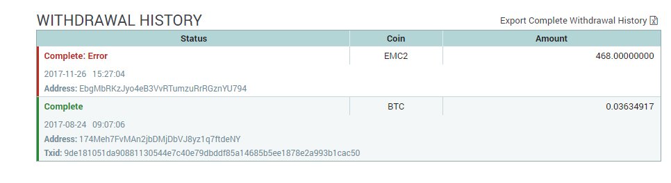 azsoslumakarna's tweet photo. Lots of people recieved "complete : error" message, trying to withdraw emc2. Do you mind interest with the problem, or will you check the issue when the coin prices dumb :( #Einsteinium #Poloniex #completeerror @Poloniex https://t.co/XLE3MXEio9