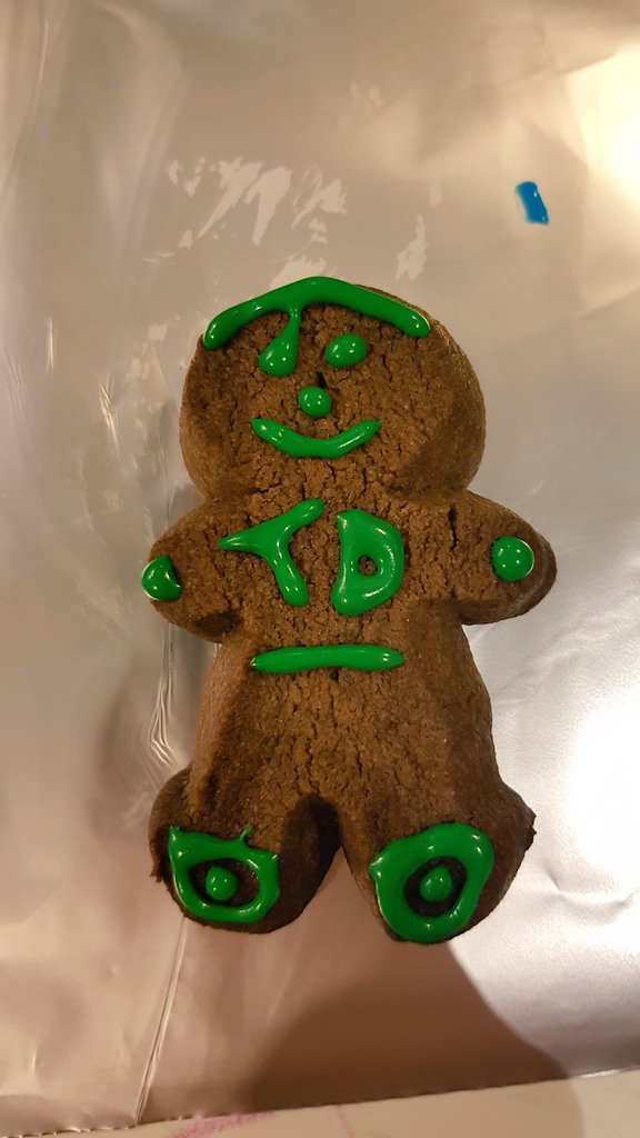AdamMVP17's tweet photo. My first gingerbread cookie creation βΊ #captainTD #legendary https://t.co/6VRDRnUdRw