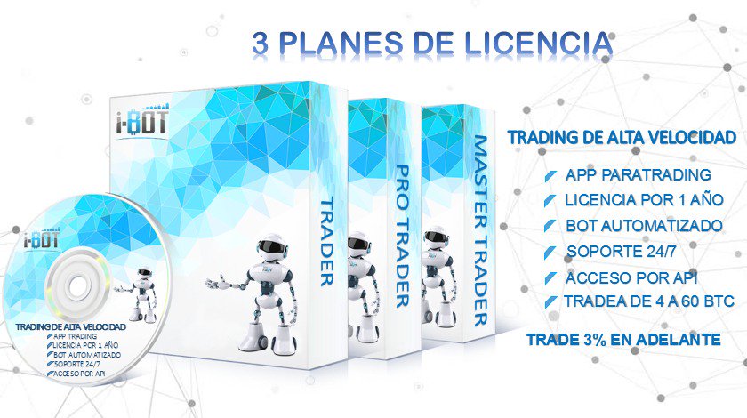 i-bot.io
3 Licencias de Bitcoin Trading, Gana Bitcoin de la manera mas segura tu controlas tus Bitcoins. 

Conecta tu Licencia hoy mismo con tu cuenta de Exchange.
Trader personalizado.