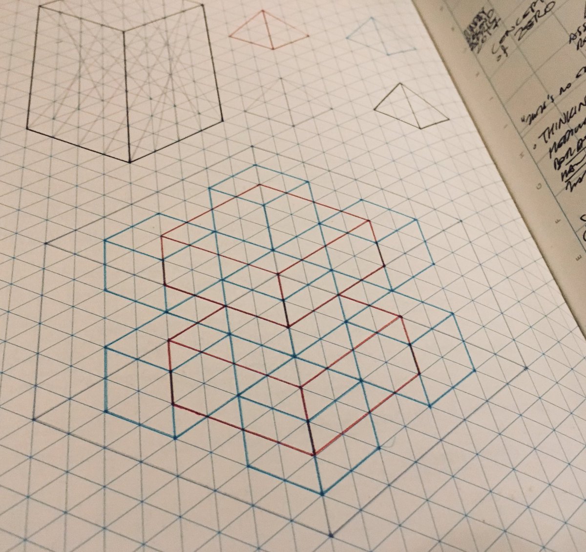 GameTheoryIRL's tweet image. A little peak inside the notebook for our next project...
#WelcomeToTheMemoryPalace #quotes #drawings #isometricgrids