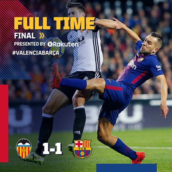 EraSandria2's tweet photo. #ErastadisticasFutboleras
Termina el encuentro y el @FCBarcelona logra rescatar el empate 1-1 vs el @valenciacf gracias al gol de Jordi Alba 👍proveniente de un excelente centro Messi 👏
El #Barcelona sigue invicto y mantiene el liderato en la tabla 😉 https://t.co/VqjXJgccGi