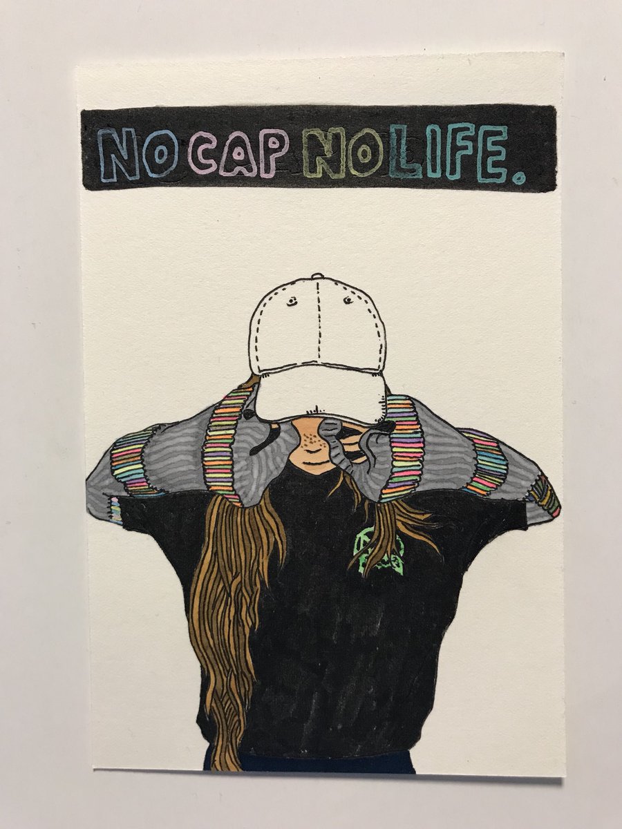 中川ぽーる No Cap No Life 13 イラスト イラストレーション アート キャップ女子 キャップ Newera Illust ストリート Street Art Cap Fashion ファッション ストリートファッション おしゃれ ポストカード Cute カワイイ