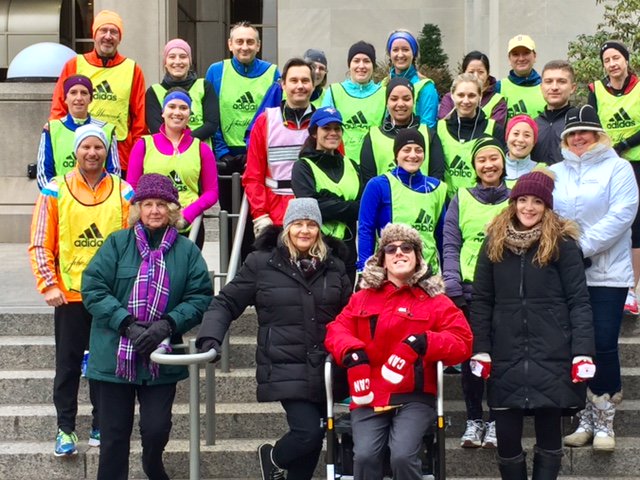 DMyke26_2's tweet photo. “Success is no accident. It is hard work, perseverance, learning, studying, sacrifice and, most of all, LOVE of what you are doing.” - Great kick off run @jhboston26 @Manulife employees. Thanks to Coach Greg Meyer and @EasterSealsON for the support! #TeamManulife #TeamHancock https://t.co/HeXlpZYKhR