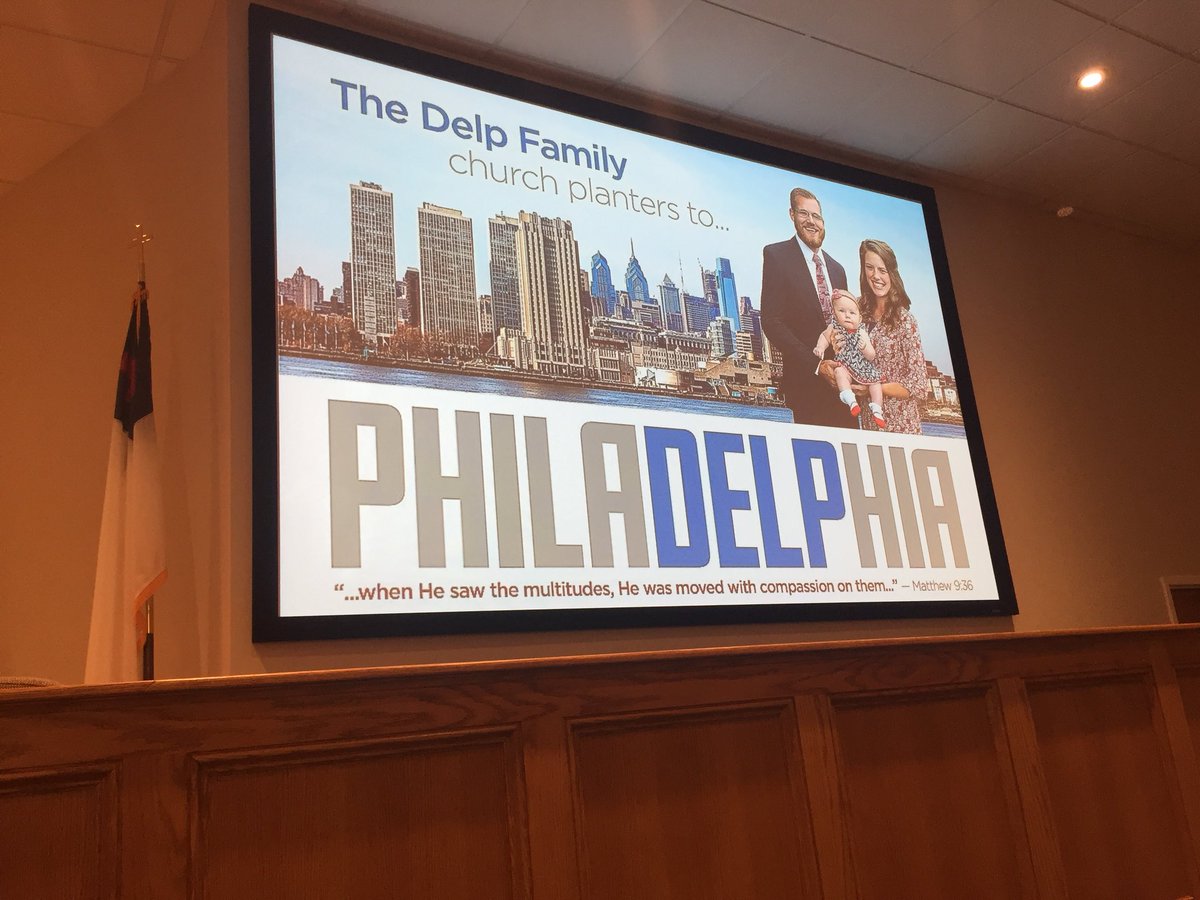 ThomasDelp's tweet photo. What a blessing to have @JosephDelp and family with us today @CalvaryKing .
A trophy of the matchless grace of God.
Pray for them as they begin the #PhillyChurchPlant in October of 2018!
Bless the Lord! https://t.co/huUmzbePtJ