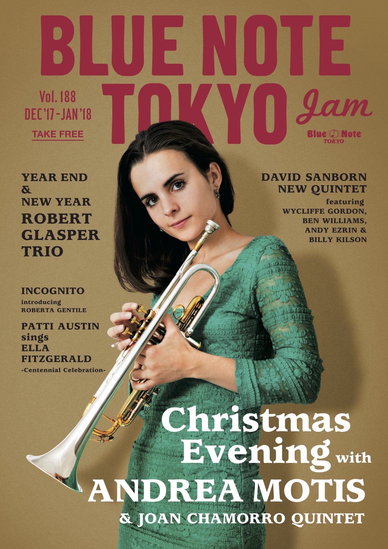 ブルーノート東京 Blue Note Tokyo Jam 本日発行 今月の表紙は クリスマス公演に登場するアンドレア モティス スペシャル ディナー コースやライヴの前後にゆったりお過ごしいただけるbar Backyardなど ブルーノート東京17年のクリスマスをご ブルーノート東京 Blue Note Tokyo Jam 本日発行 今月の表紙は クリスマス公演に登場するアンドレア モティス スペシャル ディナー コースやライヴの前後にゆったりお過ごしいただけるbar Backyardなど ブルーノート東京17年のクリスマスをご