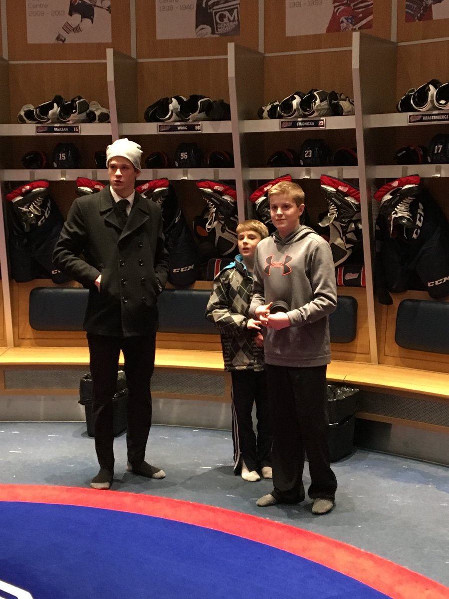 RobertsonMarty's tweet photo. Can’t thank @JStudnicka23 &amp; @Oshawa_Generals enough for being so kind to us tonight. Can’t get the smile off our CFers face. https://t.co/WKmTGRdxiJ