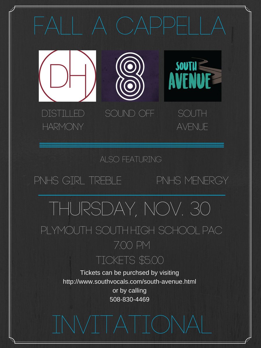 NL_ACappella's tweet photo. Hey guys!  If you’re looking for something fun to do this Thursday night, check out @PSHS_SouthAve’s fall a cappella invitational, also featuring a bunch of other great groups! We can’t wait 👀🎵 tix are $5 online, by phone, or at the door!  Check it out! https://t.co/LyS8qo6zf8