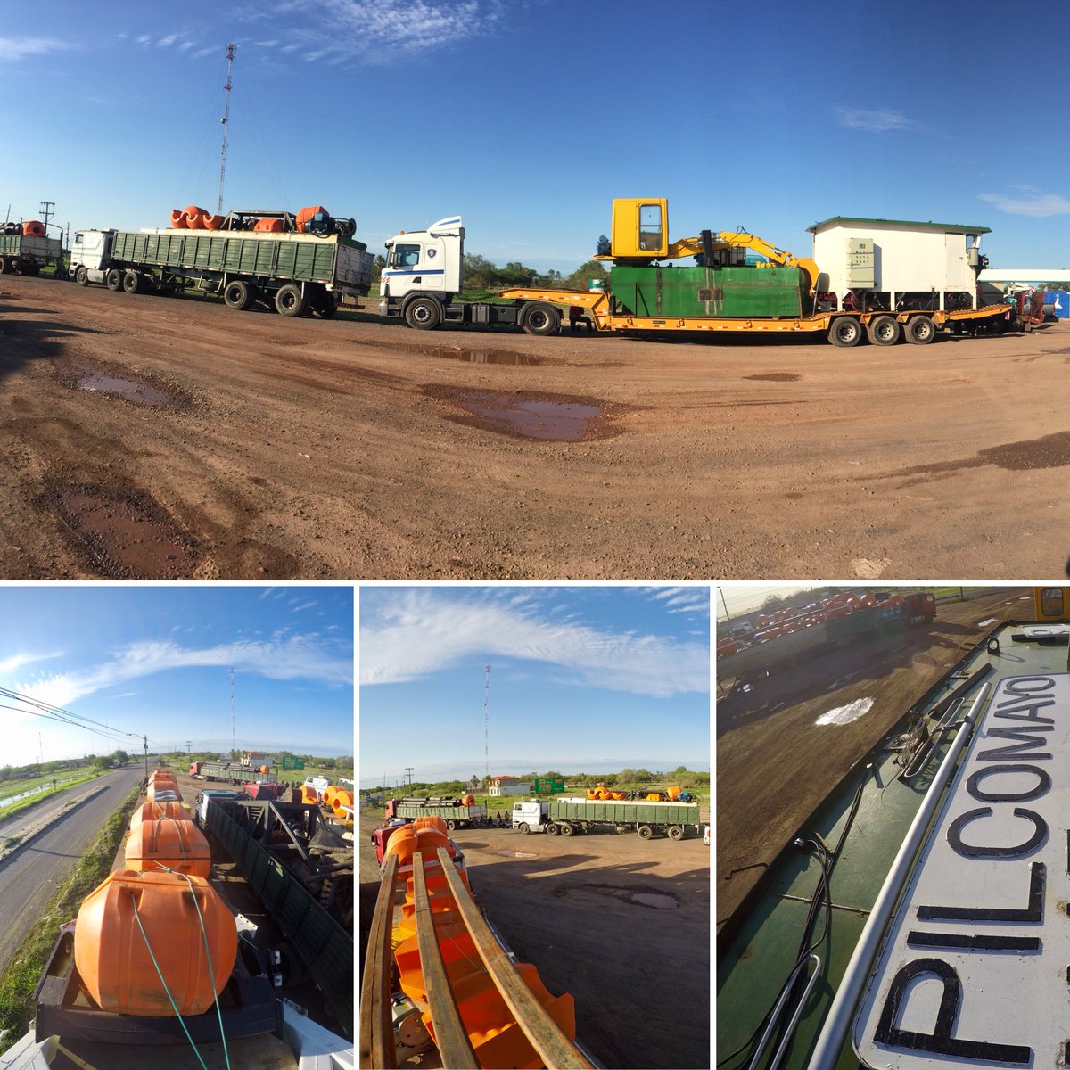 alfmorinigo's tweet photo. Primer Convoy de 7 Camiones, la “Draga Pilcomayo” rumbo a Embocadura, creemos en un #Pilcomayo365 El #Chaco te necesita. #Paraguay https://t.co/TrrK7aDOY6