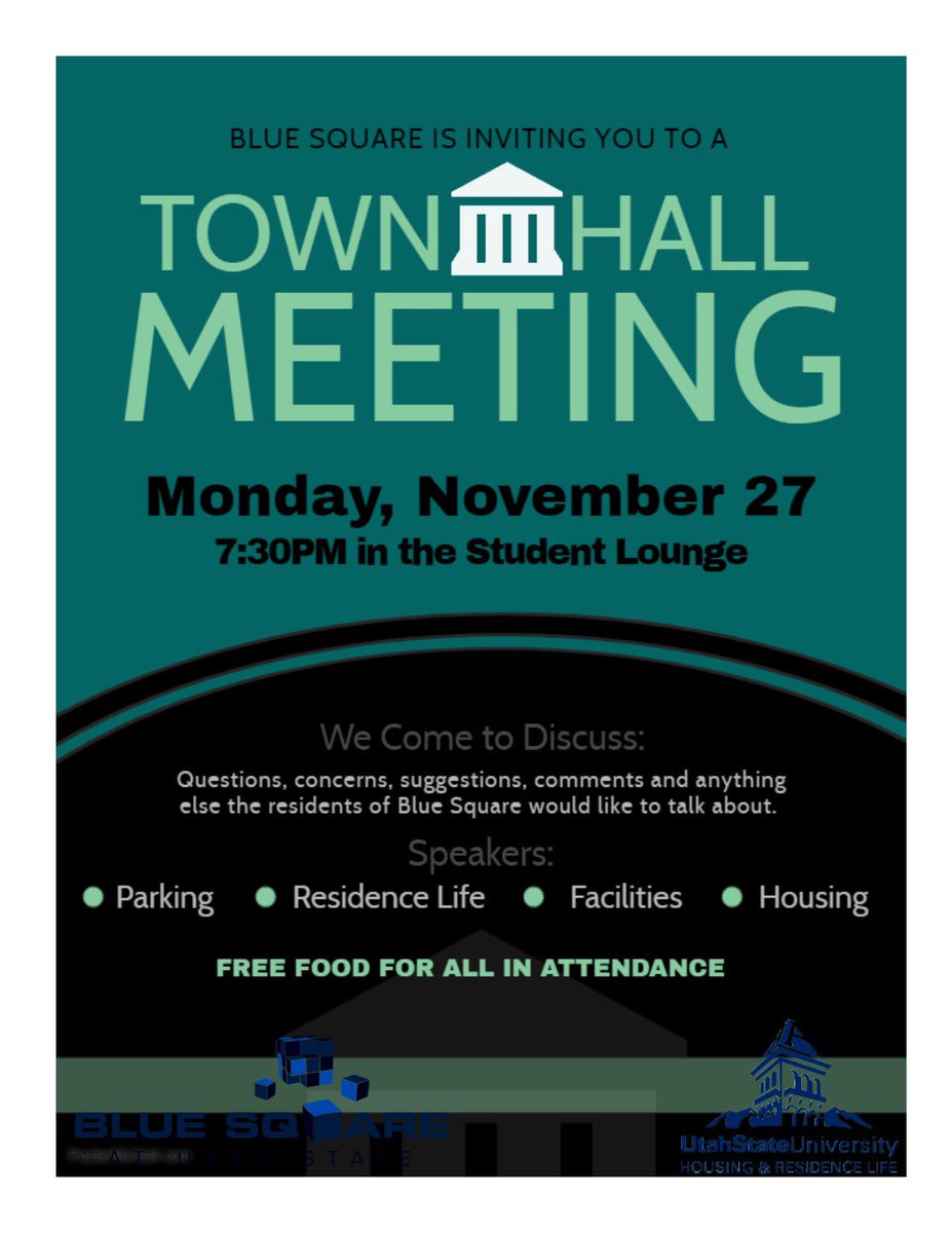 Town Hall Meeting! Tomorrow at 7:30 in the Student Lounge.