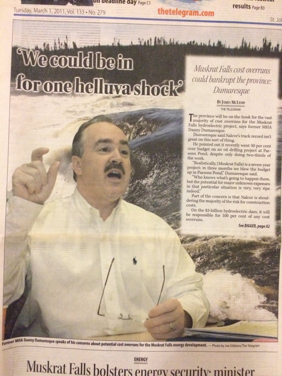 dannydumaresque's tweet image. Last year NL Hydro got $515 M from electricity sales. MF financing and operating cost will be North of $800 M so even a 100% in rates will not cover it. Meanwhile, the province has an operating deficit of $800 M.  Do you hear the footsteps ?