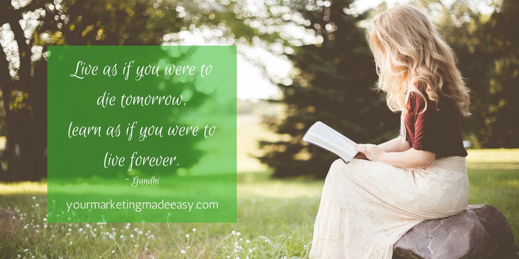 MarketMadeEasy's tweet photo. Live as if you were to die tomorrow, learn as if you were to live forever. ~ Gandhi #yqr #smallbiz #quote https://t.co/bWrOmSQSUU