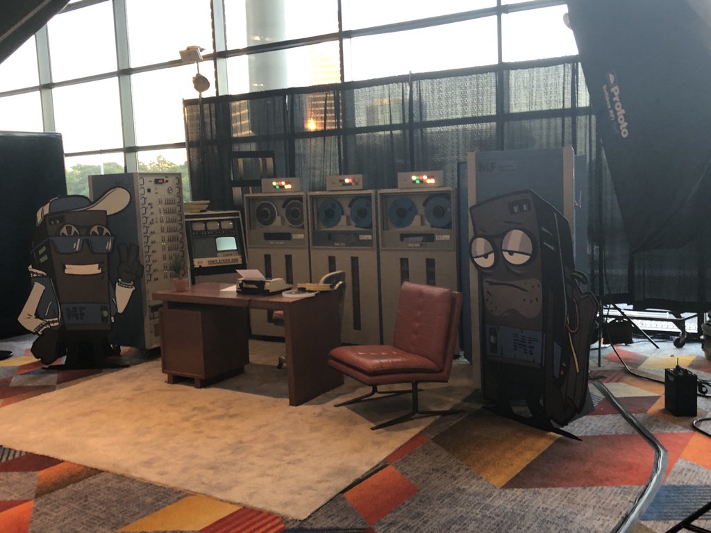 eashman's tweet photo. AWS has announced new PDP-11 instances. Useful for airlines and Motor Vehicles departments looking to move to the cloud without upgrading existing infrastructure. #reInvent #reinvent2017 #geekhumor @nixcraft https://t.co/anlxtkqWiA