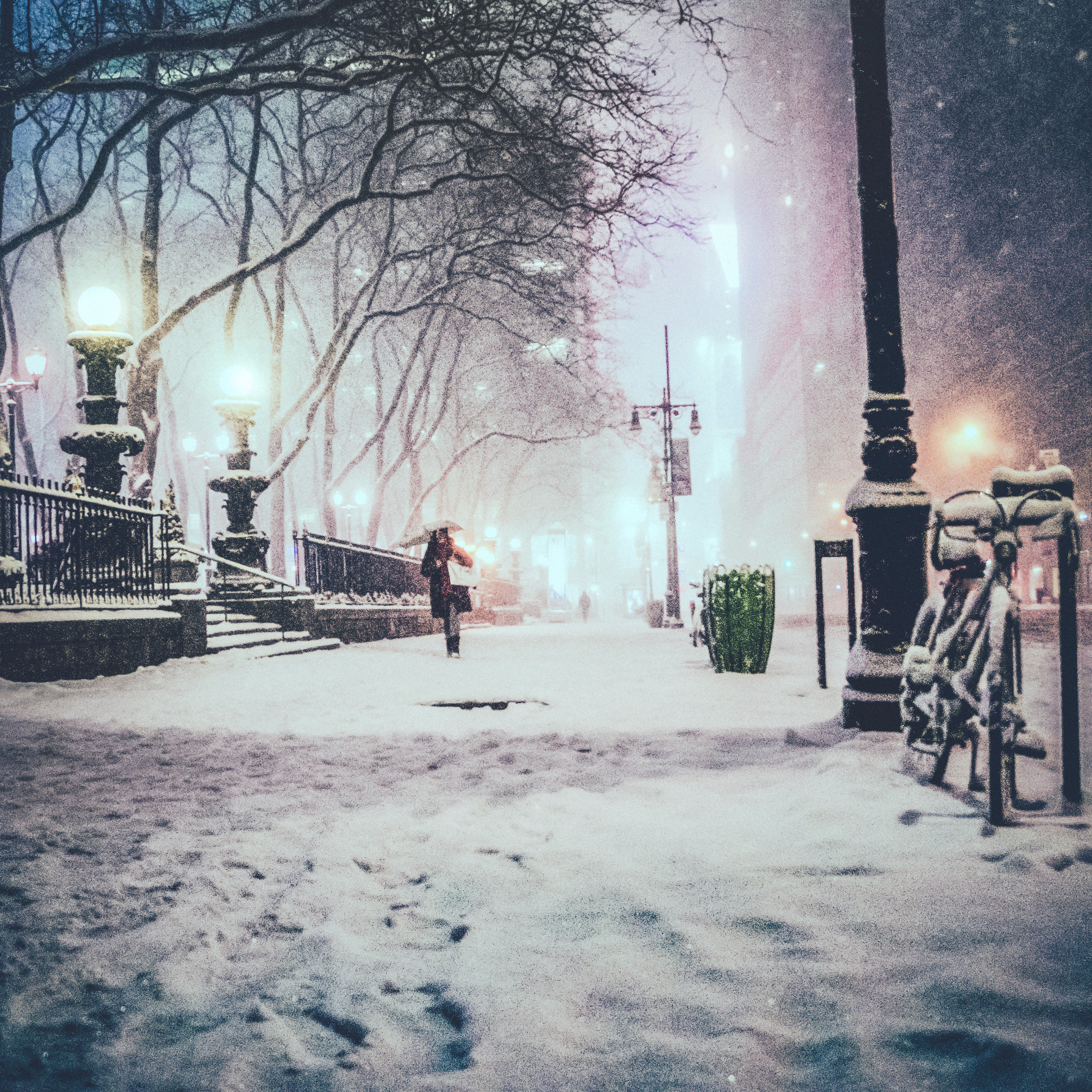 Зимний городской пейзаж