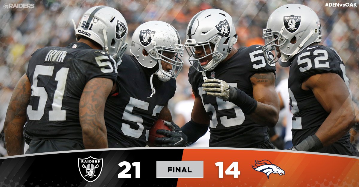 Raiders's tweet photo. Home turf defended. #DENvsOAK https://t.co/8NpKuaKCFQ