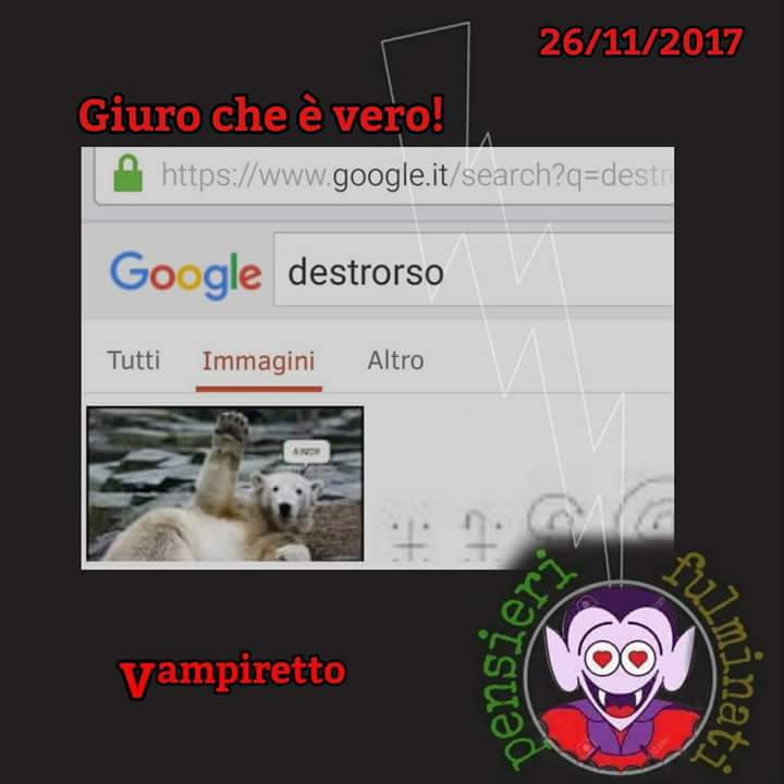 PensieriFulmina's tweet photo. Giuro che è vero!
Cercando su Google, le sorprese non mancano.
#Vampiretto #destrorso
@Vampiretto1 @carlogiannini53
#sbandati https://t.co/BfT6zwdZ09