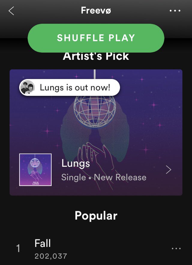 Another milestone for “Fall” with 200K streams on #Spotify, thank you! 

Don’t sleep on “Lungs” tho, we think you will enjoy the latest from <a href="/freevomusic/">FREEVØ</a> as well!

open.spotify.com/track/3TqzQo5Y…