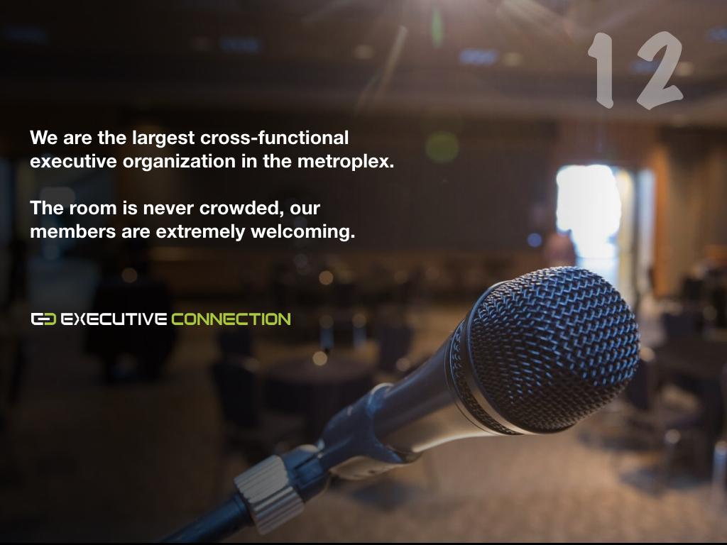 ExecsConnection's tweet photo. Follow our posts over the next two weeks as we list out the top twelve reasons as to why you should join Executive Connection. #execsconnect https://t.co/oTnIBmjEr2