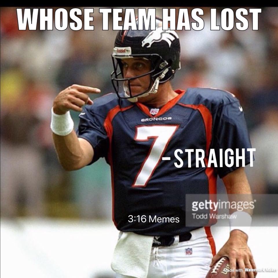 B1ackSchefter's tweet photo. First time in 50 years the Broncos have lost 7 straight games... #BringTebowBack #ToSayAPrayer #NotToPlay https://t.co/qMcrgMj0td