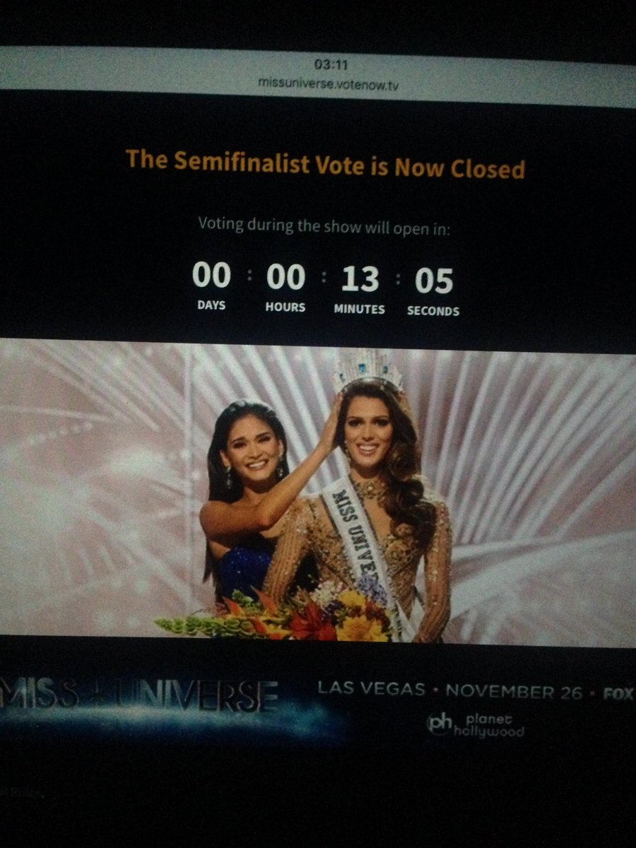 chocolatlatemon's tweet photo. เหลือเวลาโหวตอีก 13 นาทีนับจากนี้ เราต้องช่วยกันค่ะ #MissUniverse #THAILAND https://t.co/rSmRpF8cIX