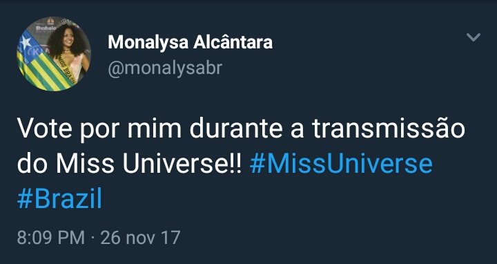 biawinxs's tweet photo. RT = VOTO
Foi ela que pediu então vamos votar.
#MissUniverse #Brazil https://t.co/F7HKb8wPII
