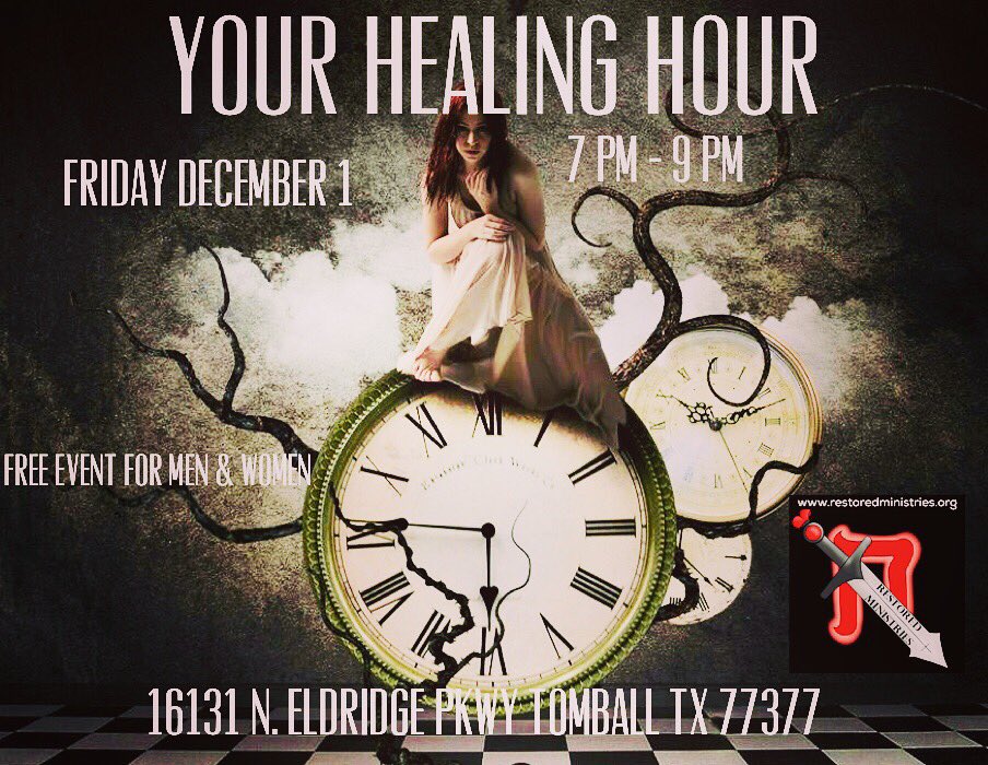 RestoredPeople's tweet photo. Join us this Friday!
#LiveRestored #MindBodySoul #RestoredMinistries #YourHealingHour #Hope #Faith #Trust #Jesus #InnerHealing #Peace #Ministry #Health #Beauty #Prayers #Praying #Pray #Worship #Praise #ReleaseToBeRestored #FreeEvents https://t.co/LwtQSslFfm