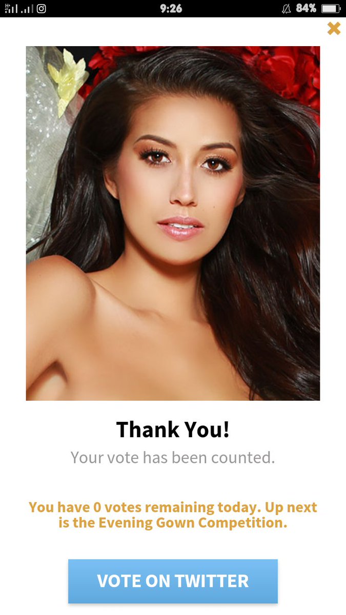 go vote now! rachel needs this! #MissUniverse #Philippines