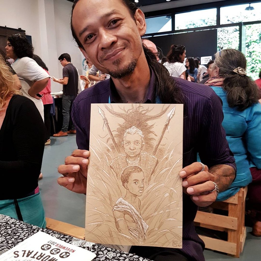 charisloke's tweet photo. More live drawings from @georgetownlitfest yesterday! Khosal drew quite a crowd as he performed not one, but four or five stories. There are probably videos of that somewhere.

#illustration #gtlf2017 #gtlf #storytelling #drawing https://t.co/tRnlEx0zer