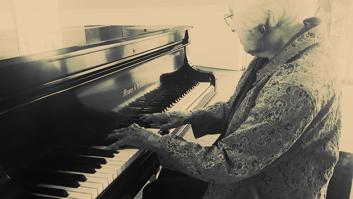 PaulKoch75's tweet photo. Pat can no longer see well enough to read music but plays the church's hymns beautifully from heart for our service at our senior living center. #singingthefaith https://t.co/WvPBxs43cS