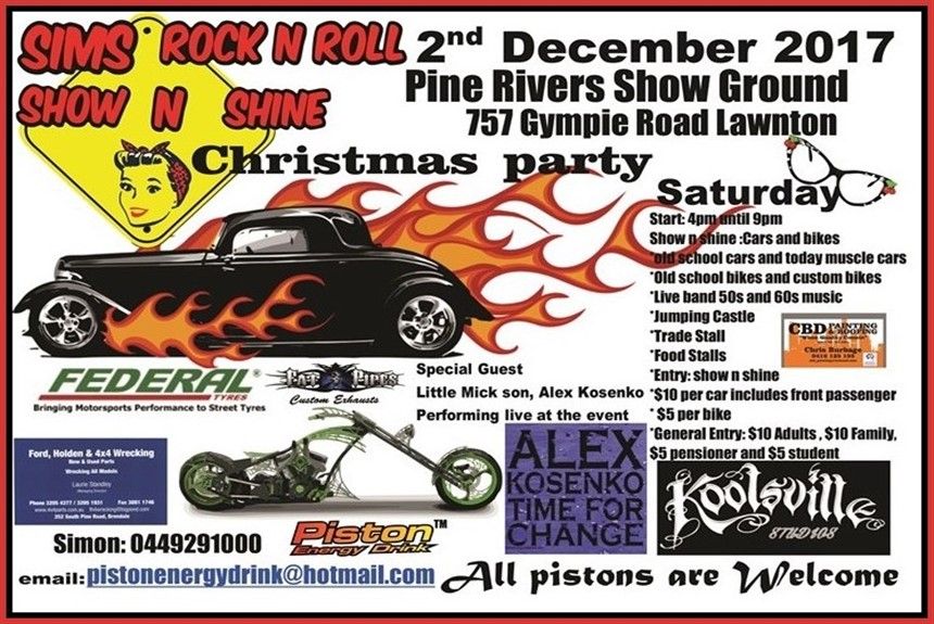 The Sims Rock N Roll Show N Shine will be held on Saturday 2 December 2017 at Pine Rivers Showground, #Lawnton QLD carsofaustralia.com.au/whats_on.php?d…