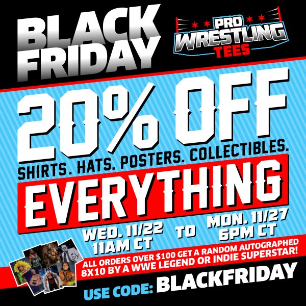 DamianSlater's tweet photo. Last day to get 20% off all Pro Wrestling Tees stock https://t.co/I3dLP0n3fF #BlackFriday #Slaterade #Worldbeater https://t.co/xbNKzsZxwo