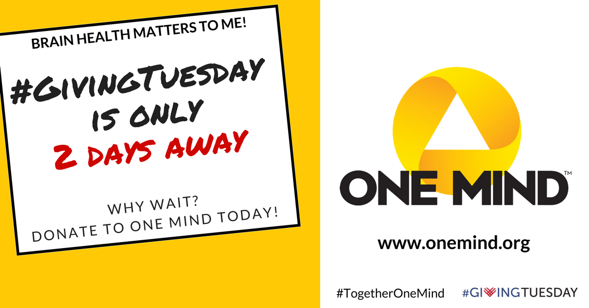 OneMindOrg's tweet photo. #BrainHealth is something that EVERYONE needs. Please support our non-profit on #GivingTuesday - or if you would like, make your donation TODAY! #TogetherOneMind https://t.co/oWBnbLmEAk https://t.co/BSLqXGb7Cr