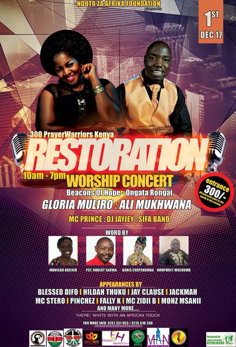 monicahbucher's tweet photo. @KTNTukuza @antondiema @DJSADIC @hopefmkenya #RestorationWorshipConcert
#RepentanceandRevival
#WorshipingGodintruthandspirit
#Welcomingthenewdawn201
#Makesomebodysmilethischristmass.
#Proceedstounderprevilegedofthecommunity.
#TukutaneRonga https://t.co/P8LmCadTzz