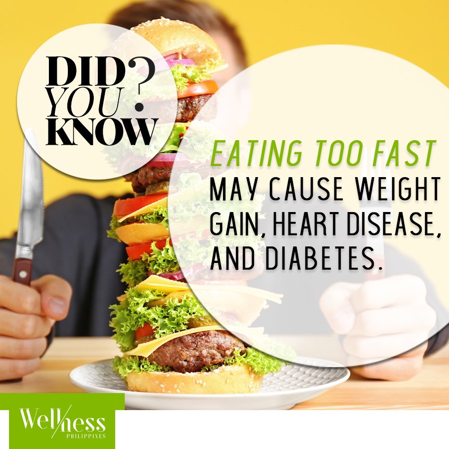 HealthLink_PH's tweet photo. With too much on your plate, literally and figuratively, eating rapidly can save you time. However, this poses huge consequences: It disrupts the processes of your metabolic system and causes a number of diseases. Read more: https://t.co/cYv7TE7j5g

#WellnessPH https://t.co/khKqVGf1no