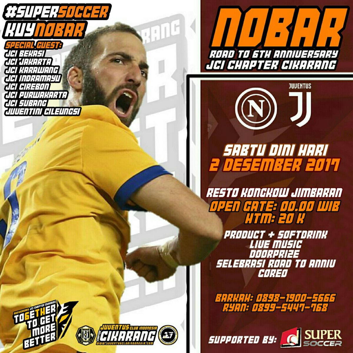 Special Guest:
<a href="/JCIndonesia/">Juventini Indonesia</a> 
<a href="/JCI_Bekasi/">Juventini Bekasi</a> 
<a href="/JCIJakarta_/">JCI Chapter JAKARTA</a> 
@JCI_Karawang 
<a href="/JCI_Indramayu/">JCI_Chapter Indramayu</a> 
<a href="/JCI_Cirebon/">Wong Cerbon</a> 
<a href="/JCI_Purwakarta/">#HitamPutihSahate</a> 
<a href="/JCI_Subang/">JCI Chapter Subang</a> 
<a href="/Juventini_cils/">Juventini Cileungsi</a> 

#updatejciccikarang
#kuynobar
#roadto6thanniversaryjciccikarang
#togethertogetmorebetter
#supersoccer