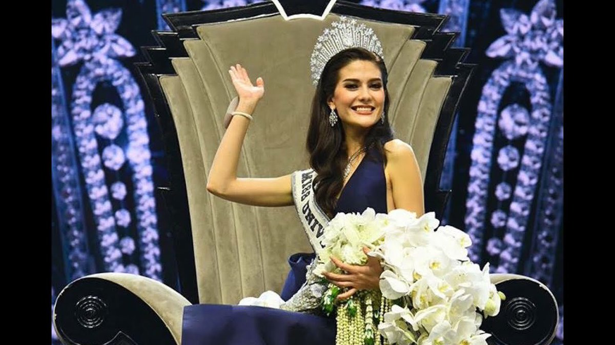Moddy_K's tweet photo. Round 3, Question time, Go Universe, Maria Poonlertlarp #MissUniverse #Thailand https://t.co/W4gDluNP6w