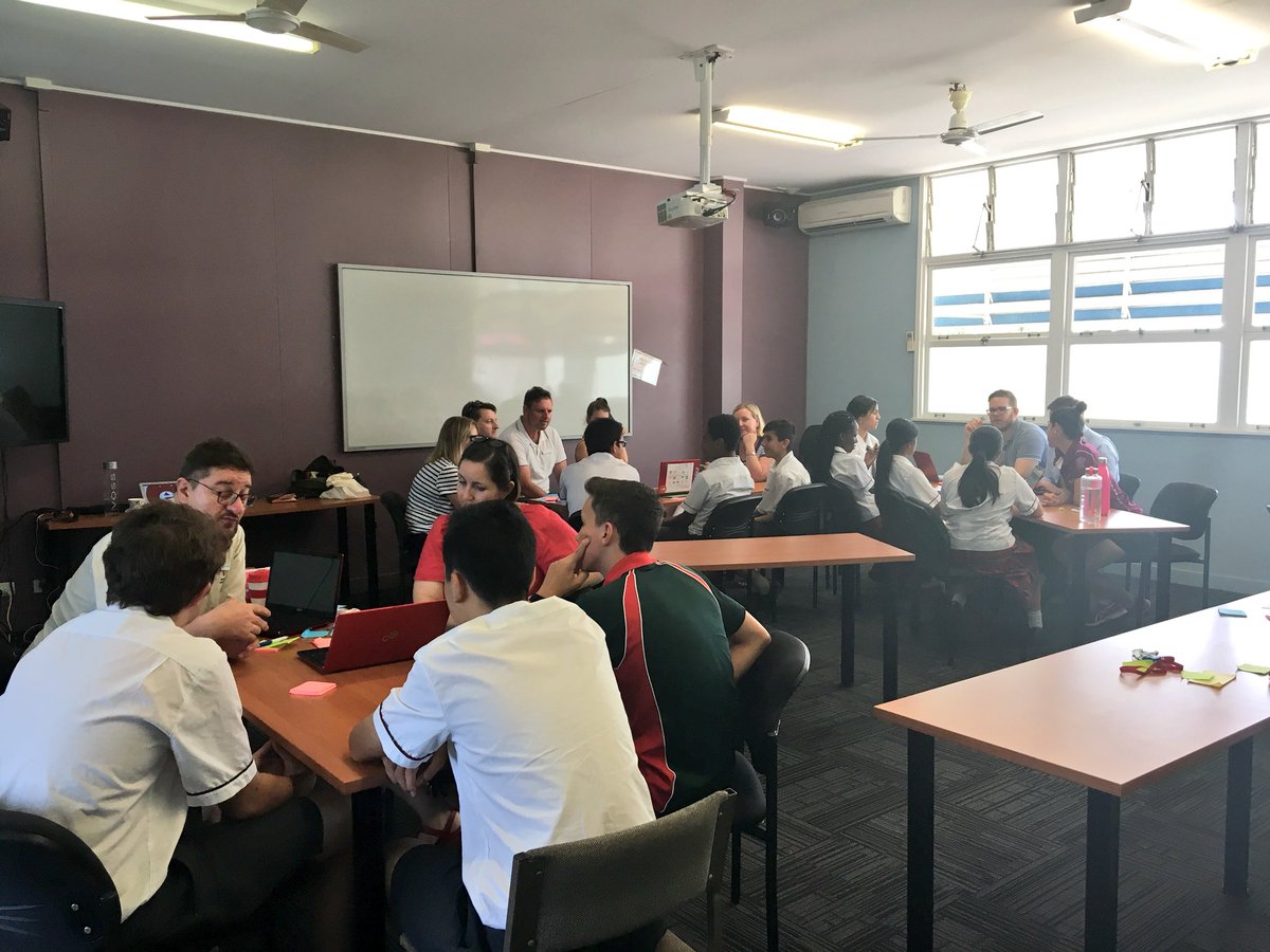 NicoleDyson's tweet photo. @MacGregorSHS staff codesigning #pbl curriculum with Year 9 students as part of the @EduChangemakers #FutureReady program. Amazing! https://t.co/gqHz6IXlrq