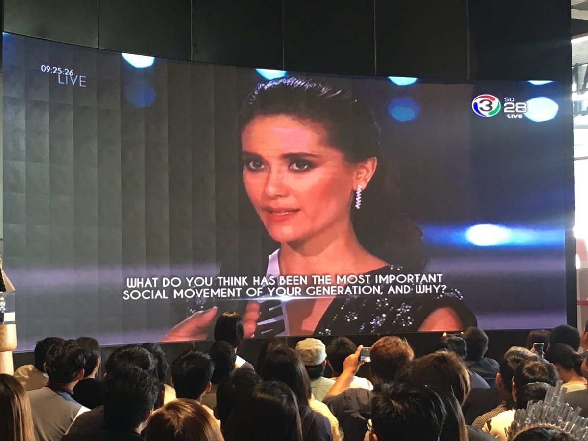 JoeChonlawit's tweet photo. “The youth is something that we need to invest in.” #MissUniverse #Thailand https://t.co/T8j5MqlOXg