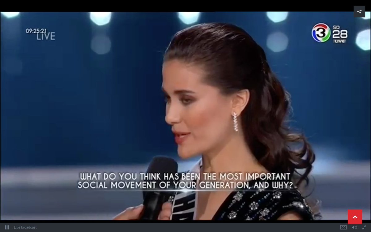 PlobJai's tweet photo. ตอบคำถามได้ดีอยู่เด้อออ กรี๊ดดดด #MissUniverse #Thailand https://t.co/s3xk50Vp00