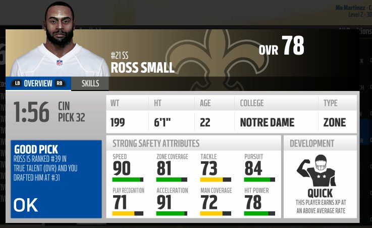 GIRSaints's tweet photo. With their first pick in the draft the Saints select SS Ross Small out of Notre Dame https://t.co/J6QUi81JCT