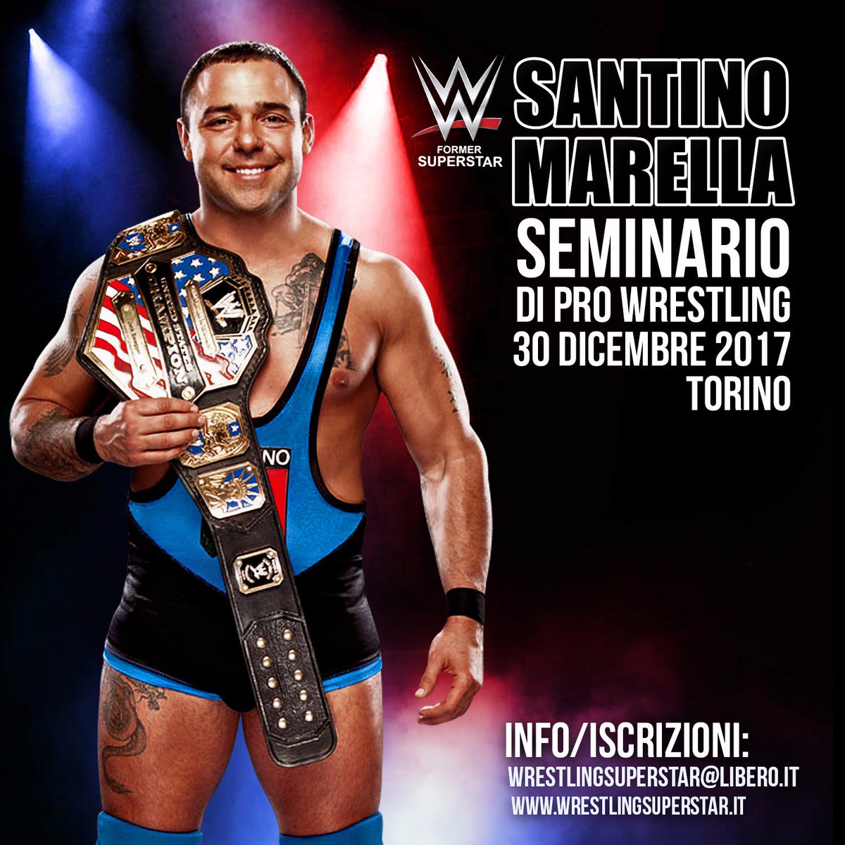 IWSWRESTLING's tweet photo. Annunciato Seminario di Wrestling con la Star WWE a Torino a Sabato 30 Dicembre prima dello Show IWS American Wrestling Showdown 2017 #iwswrestling #showdown #wrestlingtorino https://t.co/Q2d5bKWWts
