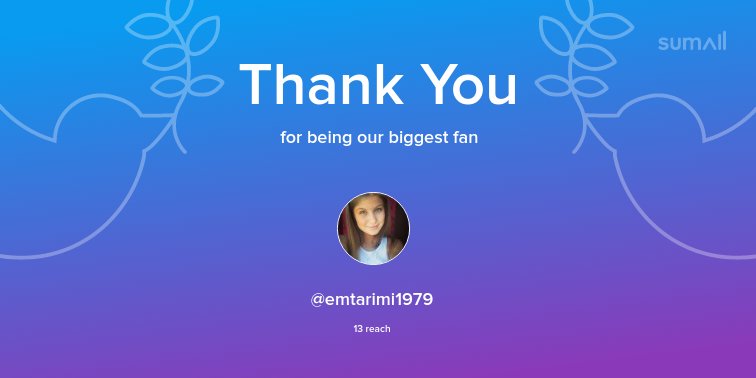 Our biggest fans this week: @emtarimi1979. Thank you! via sumall.com/thankyou?utm_s…