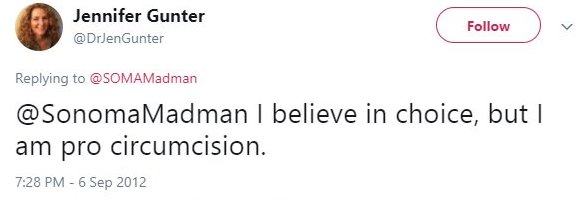 Brother_K_BSM's tweet image. @DrJenGunter admits what we suspected. "I am pro circumcision."