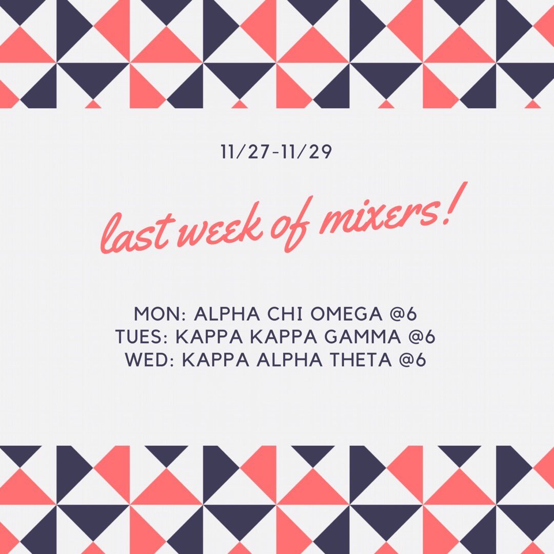 Last week of SUB Mixers!