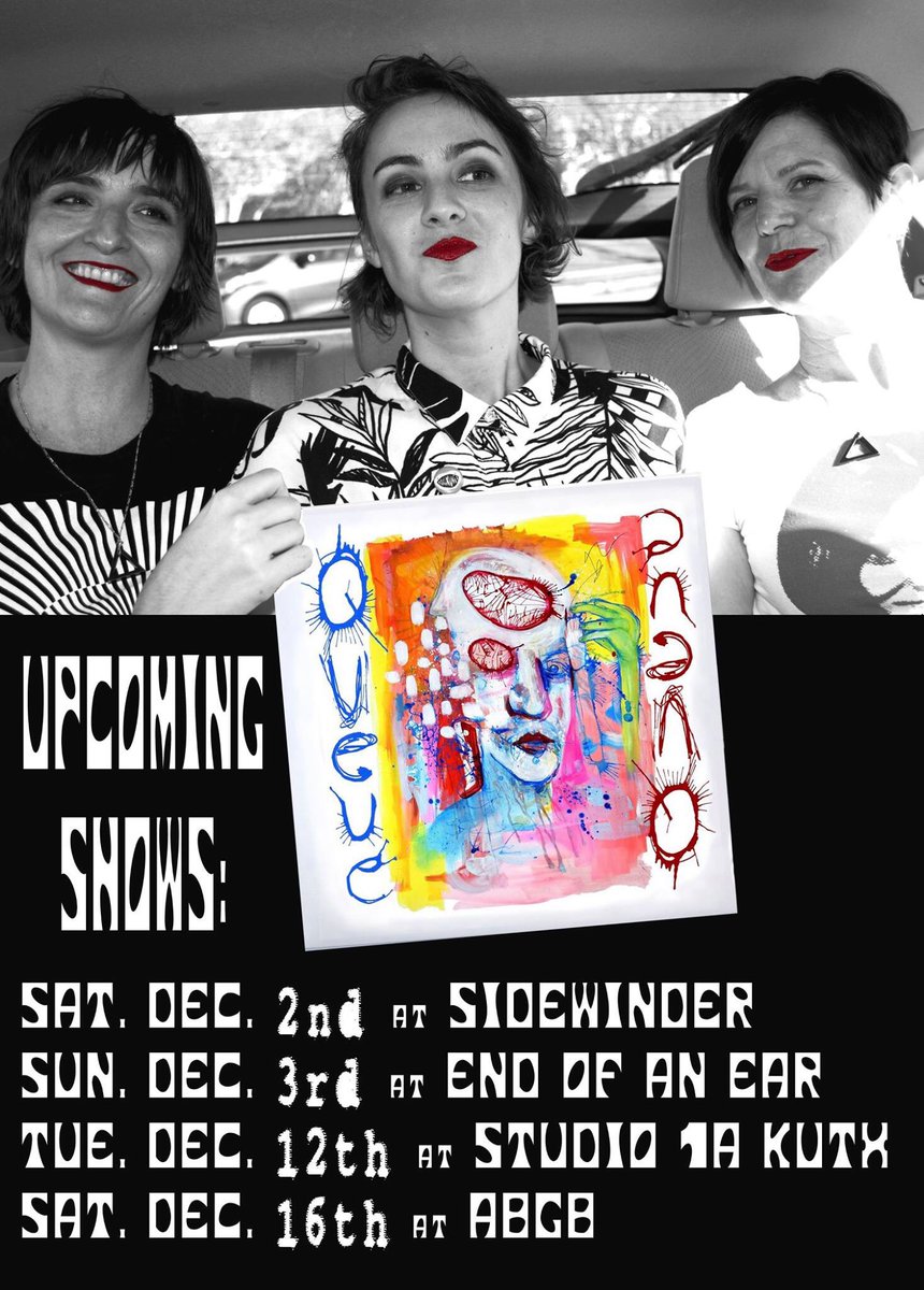 CreepStreeps's tweet photo. @QueueQueueband DEC happenings! Get on it. Dec 2 @thesidewindertx Dec 3 at @endofanear (in store) Dec 12 @KUTX studio 1A and Dec 16 at @theabgb ! We love you, Austin. #atx #austinmusic #music #queuequeue https://t.co/p7zbDes9jm