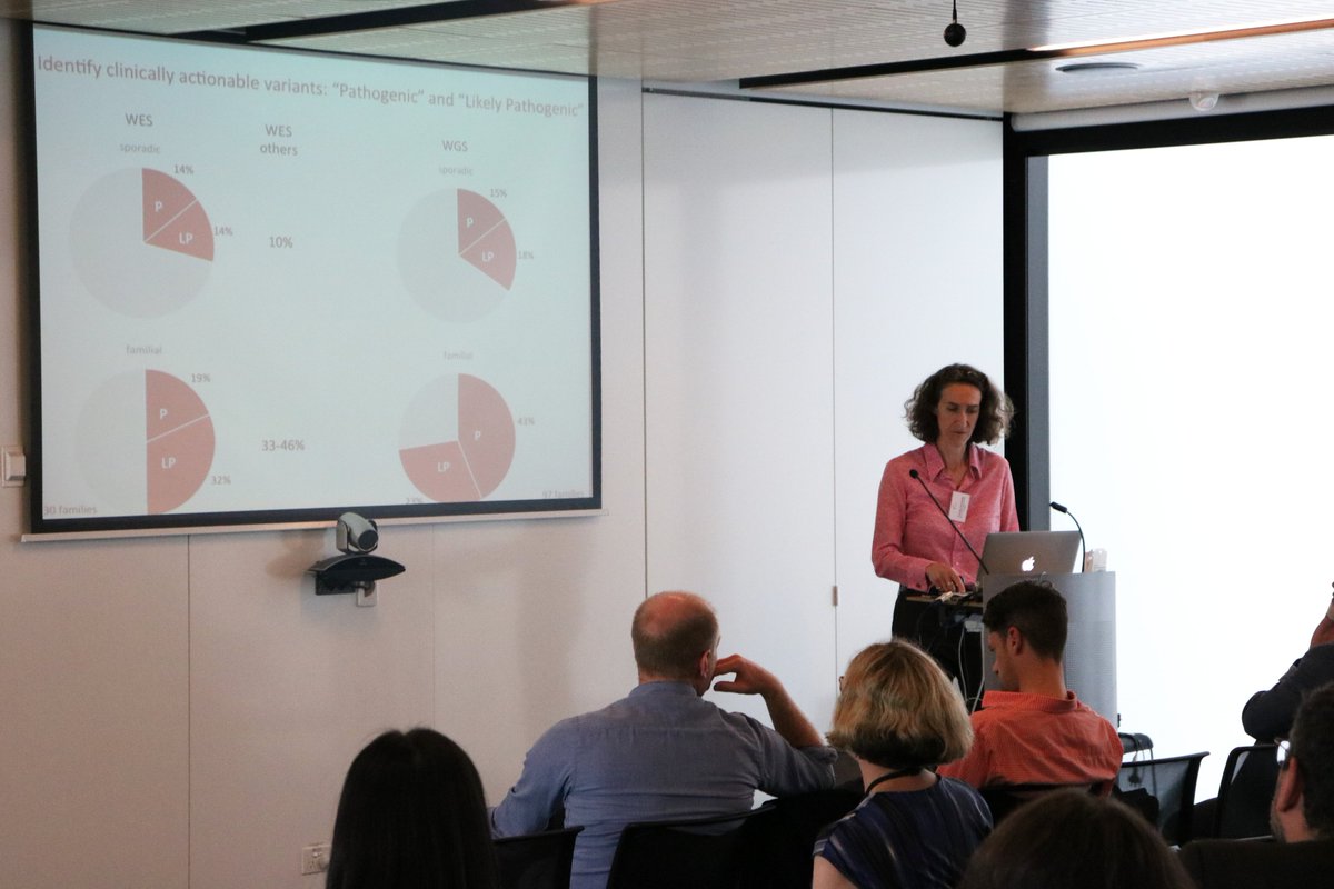 kinghorngenomes's tweet photo. Prof Sally Dunwoodie from @VictorChangInst talking through @NSWHealth #genomics collaborative grant work identifying #genetic causes of congenital heart disease. A 'fishing trip' for monogenic causes with #WGS found additional actionable SNVs and identified CNVs #SGCSS17. https://t.co/bVePzb0Mxm